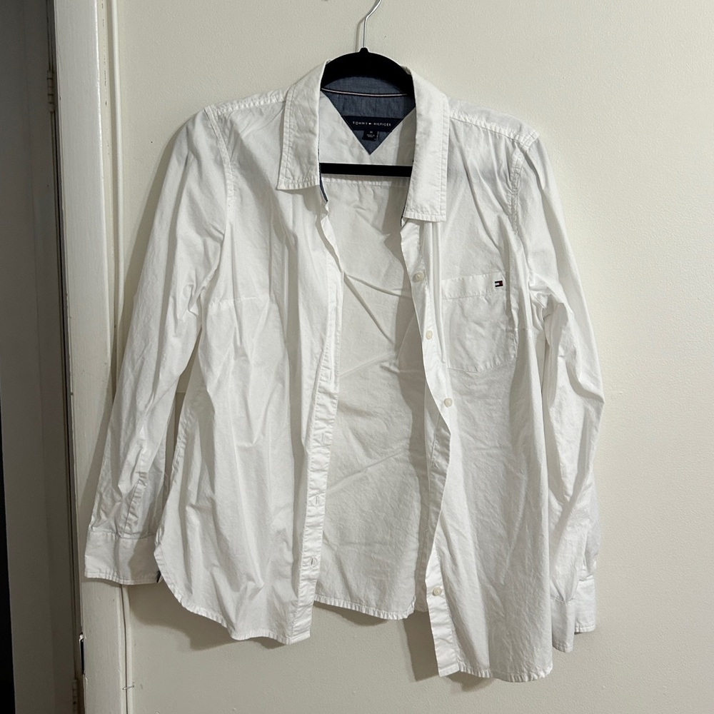 tommy hilfiger white button down